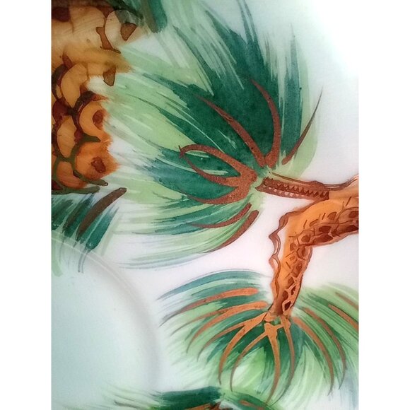 Norcrest Pine Cone Needles Hand painted Saucer Vintage 6 Inch Replacement 3/566 - Picture 5 of 12